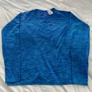 Nike Women's Dry Fit Ocean Blue Long Sleeve Tee